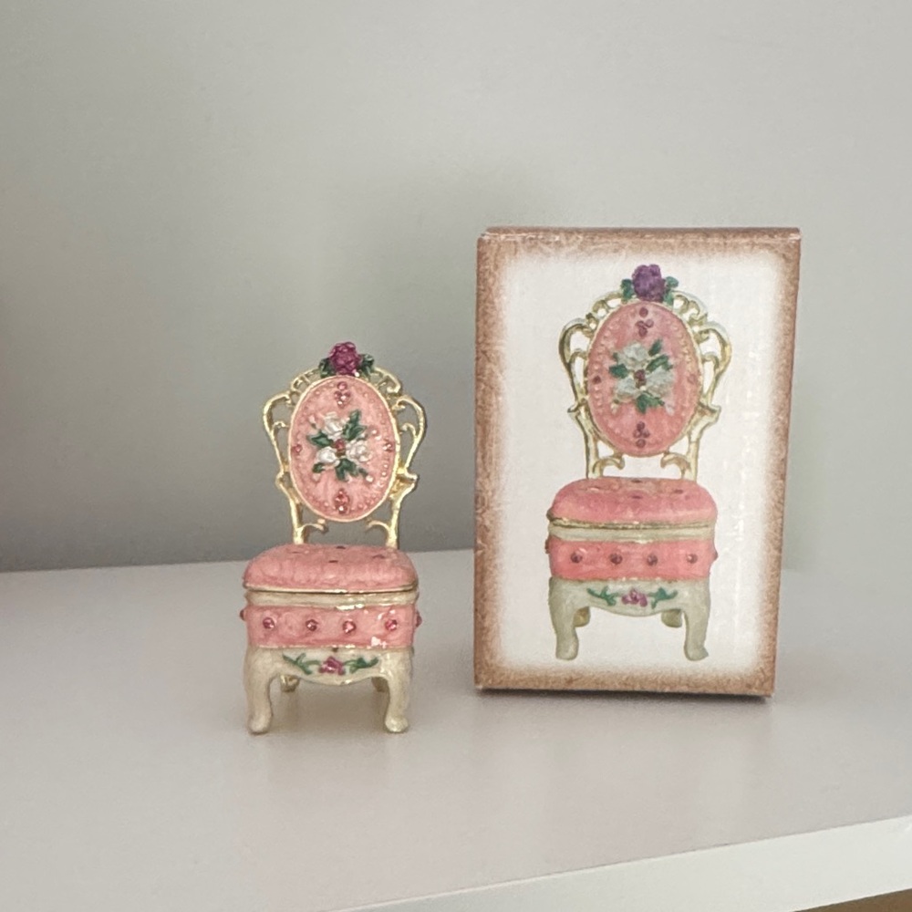Decorative Pink and Gold Miniature Chair